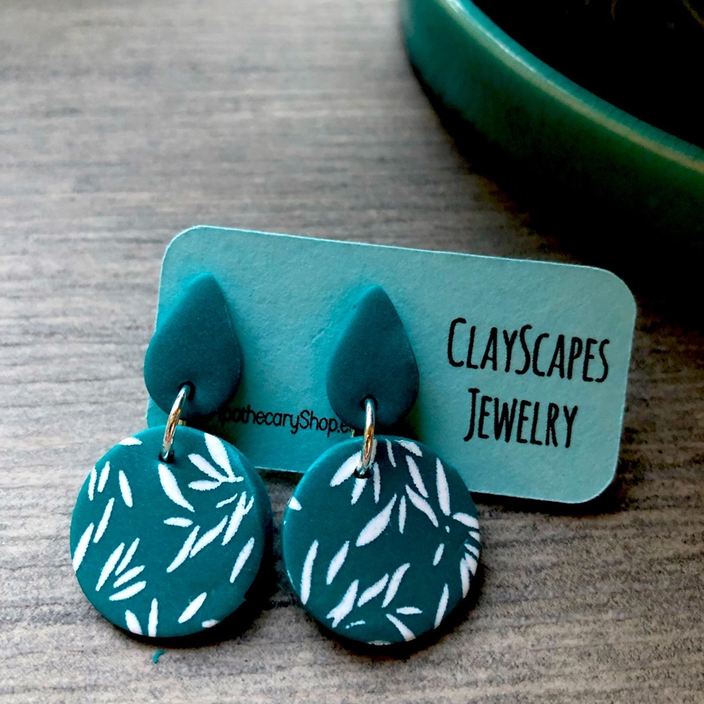 Handmade hand painted polymer clay earrings